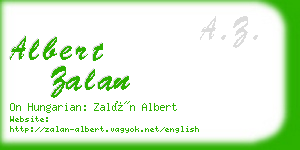 albert zalan business card